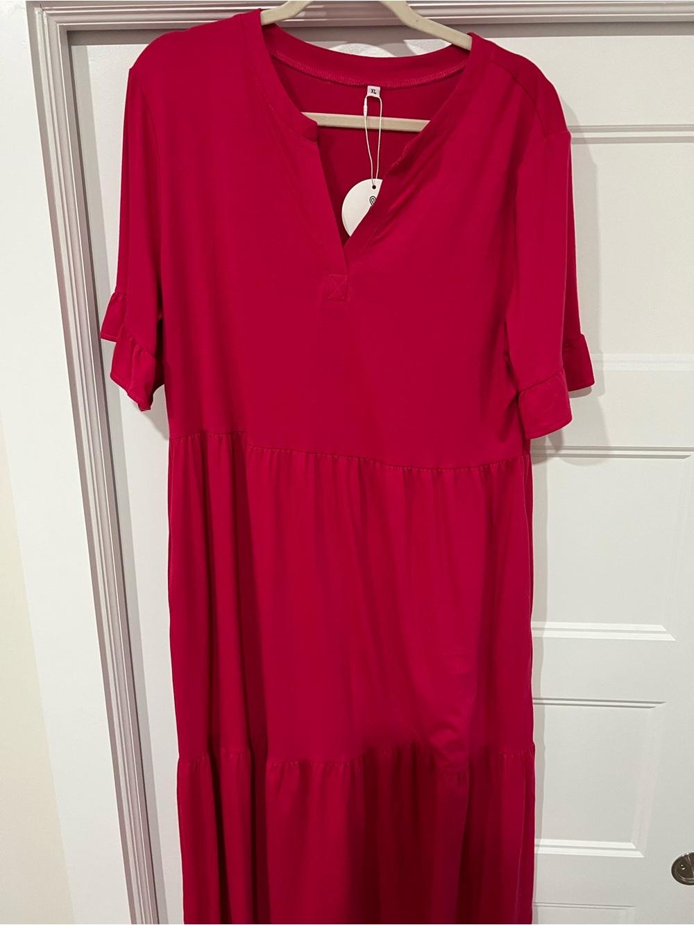 Maxi Tiered Dress in Hot Pink - Elegant Everyday Style